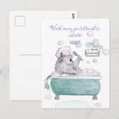 Was uw troebels weg / grappige monster briefkaart (Voorkant / Achterkant)