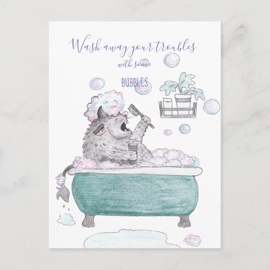 Was uw troebels weg / grappige monster briefkaart (Voorkant)