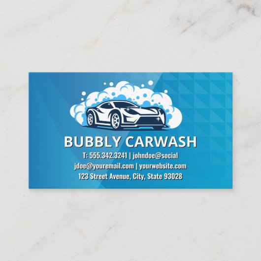 Was van auto's | Automatische reiniging Visitekaartje (Voorkant)