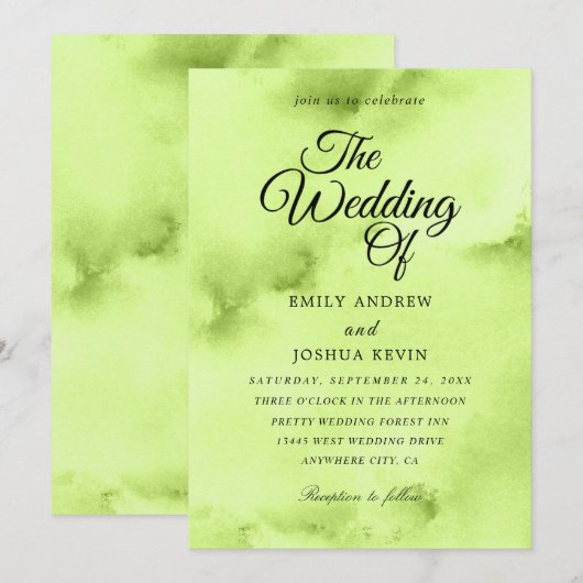 Was van de ontmijnde Waterverf | Uitnodiging voor  (Voorkant / Achterkant)