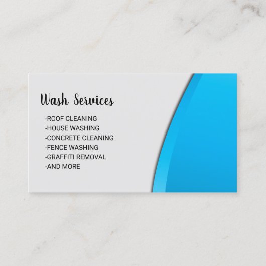 Was wasdruk Moderne blauwe reiniging Visitekaartje (Achterkant)