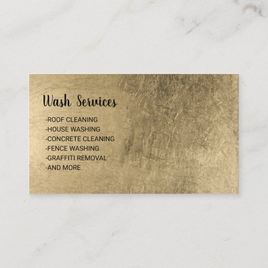 Was wasmachine onder druk Reinigingszwart en goud Visitekaartje (Achterkant)