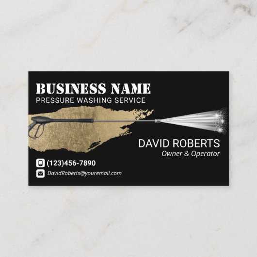 Was wasmachine onder druk Reinigingszwart en goud Visitekaartje (Voorkant)