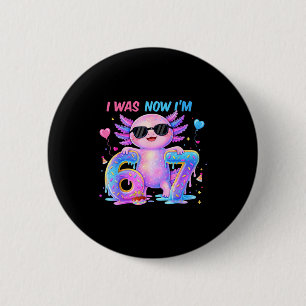 Was zes zeven axolotl 67 meme 7de verjaardag meisj ronde button 5,7 cm