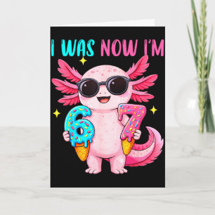 Was zes zeven axolotl ijs druppel 7e verjaardag kaart
