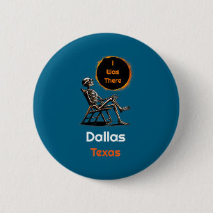 Was Zonsverduistering Dallas Texas Daar Ronde Button 5,7 Cm
