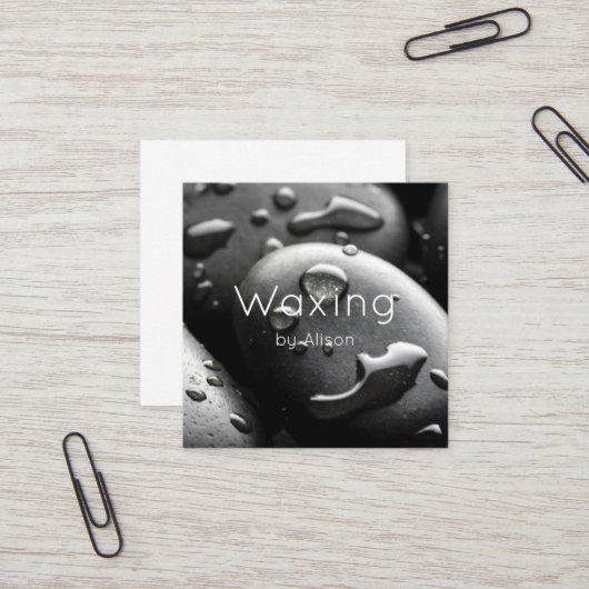 Was zwart vierkante visitekaartje (Voorkant / Achterkant in situ)