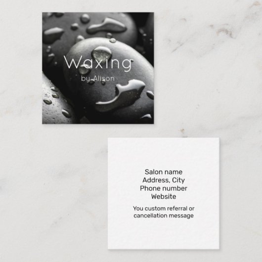 Was zwart vierkante visitekaartje (Voorkant / Achterkant)