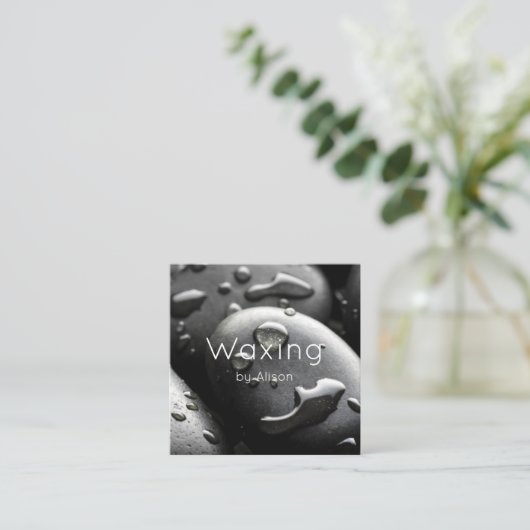 Was zwart vierkante visitekaartje (Staand voorkant)