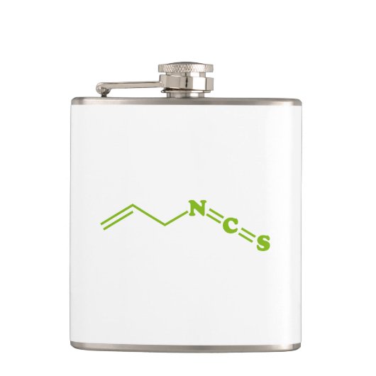 Wasabi Allyl Isothiocyanaat Moleculaire formule Heupfles (Voorkant)