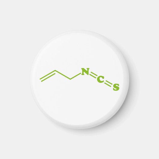 Wasabi Allyl Isothiocyanaat Moleculaire formule Magneet (Voorkant)