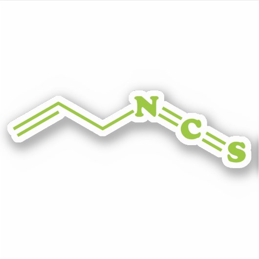 Wasabi Allyl Isothiocyanaat Moleculaire formule Sticker (Voorkant)