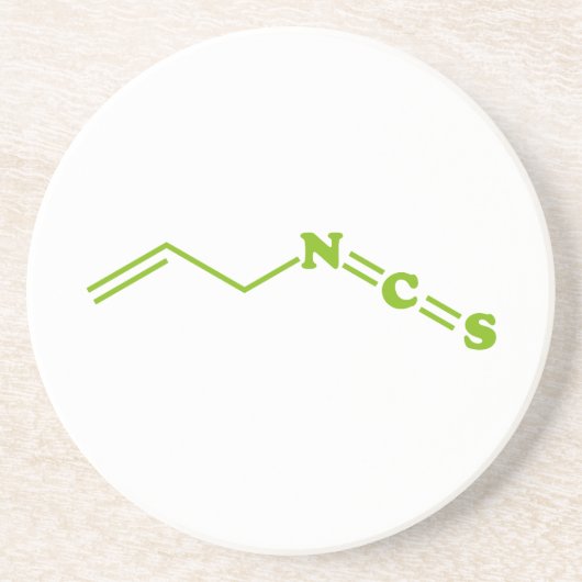 Wasabi Allyl Isothiocyanaat Moleculaire formule Zandsteen Onderzetter (Voorkant)