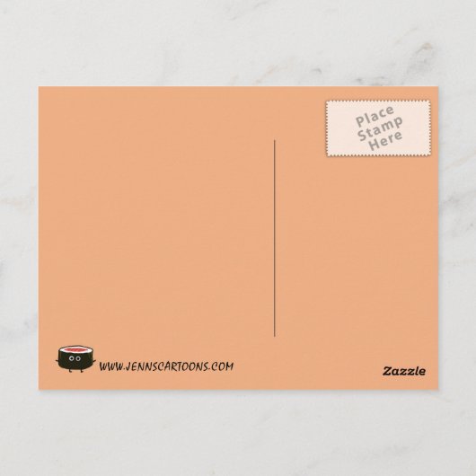 Wasabi en de Gember gaan samen - Ontwerp Kawaii Briefkaart (Achterkant)