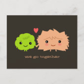 Wasabi en de Gember gaan samen - Ontwerp Kawaii Briefkaart (Voorkant)