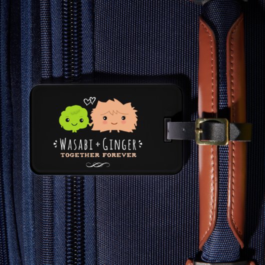 Wasabi en Gember Samen Voor Altijd Bagagelabel (Voorkant Insitu 4)