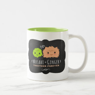 Wasabi en Ginger Samen Forever Kawaii Cute Tweekleurige Koffiemok