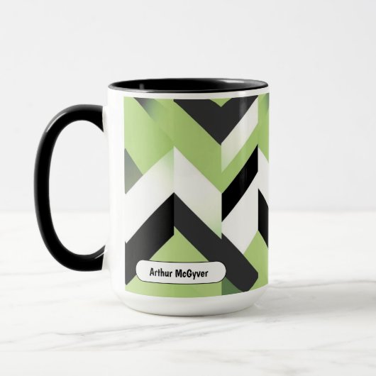 Wasabi Green Bold Chevron Geometric Mok (Links)
