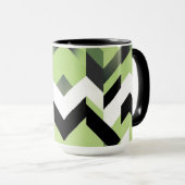 Wasabi Green Bold Chevron Geometric Mok (Voorkant rechts)