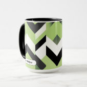 Wasabi Green Bold Chevron Geometric Mok (Voorkant links)