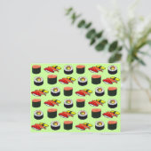 Wasabi Green Sushi Briefkaart (Staand voorkant)