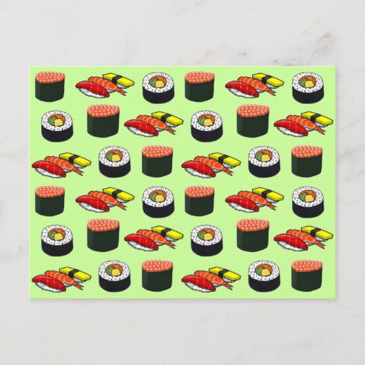 Wasabi Green Sushi Briefkaart (Voorkant)
