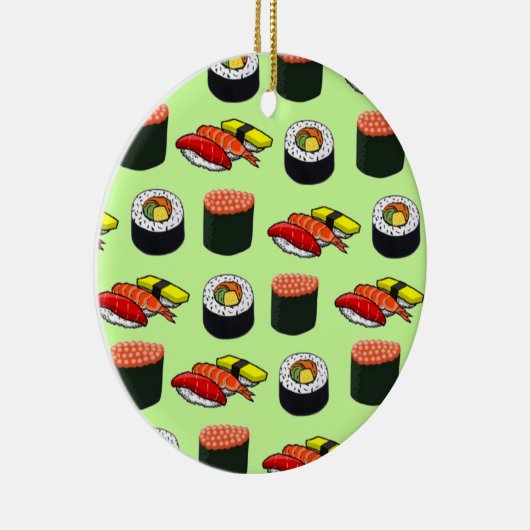 Wasabi Green Sushi Keramisch Ornament (Rechts)