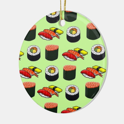 Wasabi Green Sushi Keramisch Ornament (Links)