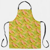 Wasabi Groen Aardse Kunst Abstract Bloem Schort (Voorkant)