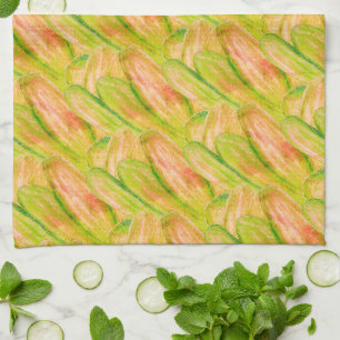 Wasabi Groen Aardse Kunst Abstract Bloem Theedoek