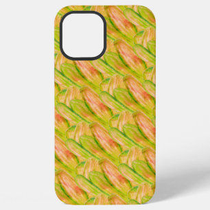 Wasabi Groen Aardse Kunst Abstract Bloemmotief  iPhone 12 Pro Max Hoesje