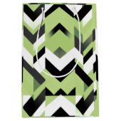 Wasabi Groen Stout Chevron Geometrisch Medium Cadeauzakje (Voorkant)