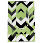 Wasabi Groen Stout Chevron Geometrisch Medium Cadeauzakje (Achterkant)