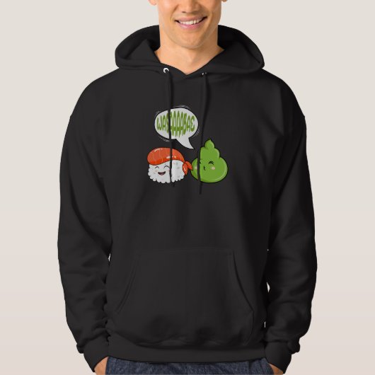Wasabi Salmon Sushi Japanese Horseradish Paste Con Hoodie (Voorkant)