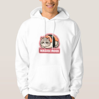 Wasabi Stemming Grappige Chagrijnige Kat Sushi Mem Hoodie