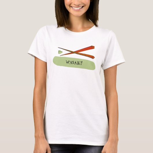 WASABI Sushi Chopsticks Japanese Foodie T-shirt (Voorkant)