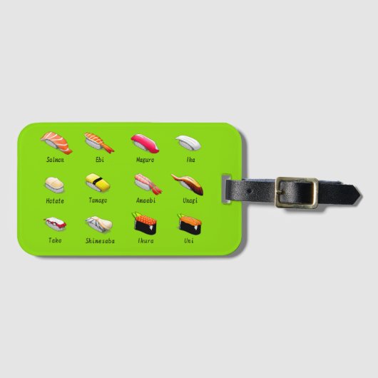 Wasabi sushi Japans schattig voedsel Bagagelabel (Voorkant (horizontaal))