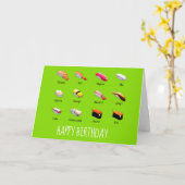 Wasabi sushi Japans schattig voedsel Kaart (Gele Bloem)