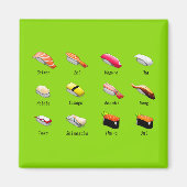 Wasabi sushi Japans schattig voedsel Magneet (Voorkant)