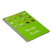 Wasabi sushi Japans schattig voedsel Notitieboek (Rechterzijde)