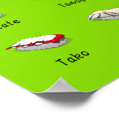Wasabi sushi Japans schattig voedsel Poster (Hoek)