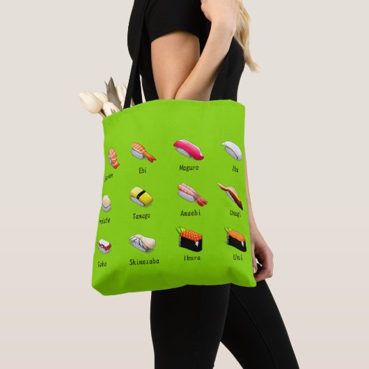 Wasabi sushi Japans schattig voedsel Tote Bag (Dichtbij)
