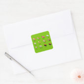 Wasabi sushi Japans schattig voedsel Vierkante Sticker (Envelop)
