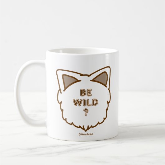 Wasao Mug "BE WILD?" Koffiemok (Links)