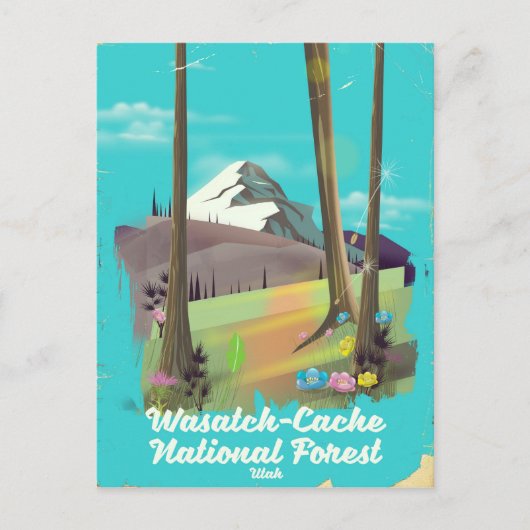 Wasatch-Cache National Forest Utah vakantieposter Briefkaart (Voorkant)
