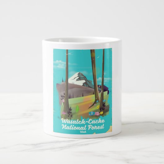 Wasatch-Cache National Forest Utah vakantieposter Grote Koffiekop (Voorkant)