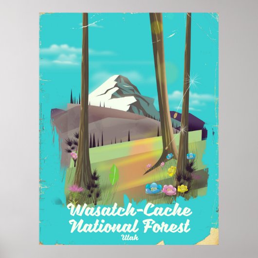 Wasatch-Cache National Forest Utah vakantion poste Poster (Voorkant)