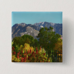 Wasatch Mountain Autumn in Utah Vierkante Button 5,1 Cm