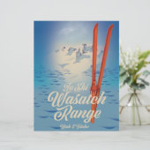 Wasatch Range Utah & Idaho Ski poster Briefhoofd (Staand voorkant)