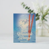 Wasatch Range Utah & Idaho ski-poster Briefkaart (Staand voorkant)
